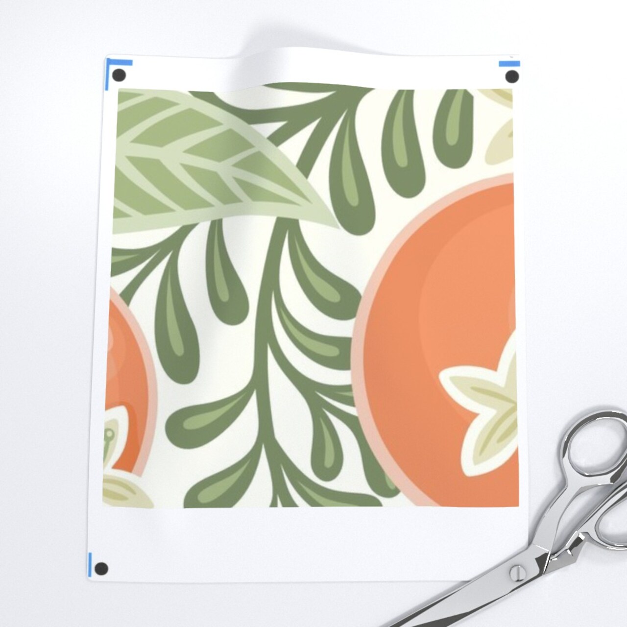 Green Orange Fruit Citrus Garden Oranges Botanical Italy Grove Orchard Floral Large Scale Custom Printed Fabric by Spoonflower Various Fabrics by the Yard or Fat Quarter